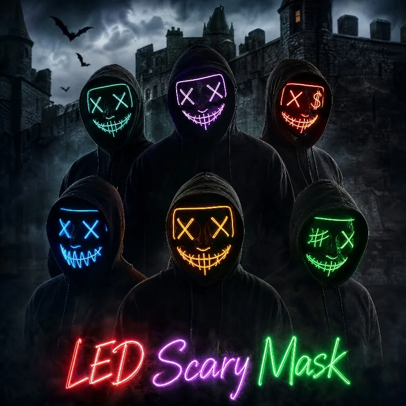Led Purge Mask Halloween - مستلزمات حفلات الهالوين 2026، قناع Purge